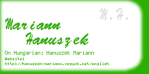 mariann hanuszek business card